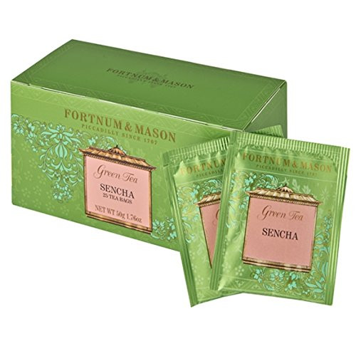 Fortnum and Mason British Tea, Green Tea Sencha, 25 Count Teabags (1 Pack) - Seller Model Id FSen32 - USA Stock