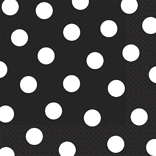 Amscan 511537.1 Luncheon Napkins Party Supplies, 16 Pieces, Black