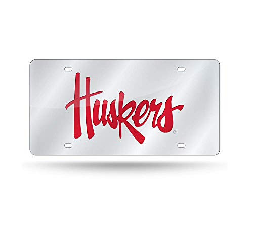Rico Industries Nebraska Cornhuskers Laser Cut Silver License Plate
