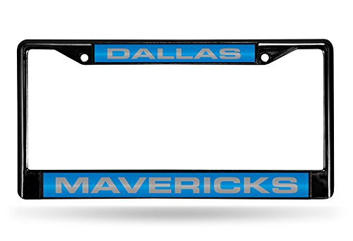 NBA Dallas Mavericks Laser Cut Inlaid Standard Chrome License Plate Frame, Black NBA Dallas Mavericks Laser Cut Inlaid Standard Chrome License Plate Frame, Black