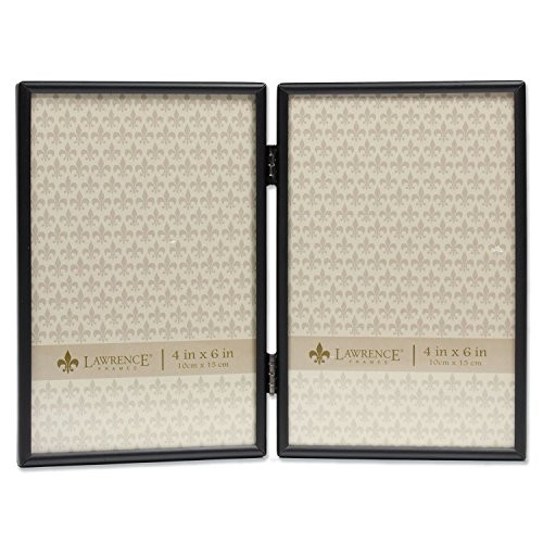 Lawrence Frames 4x6 Hinged Double Simply Black Picture Frame