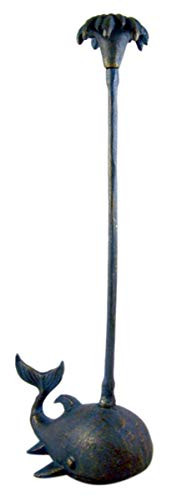 Cast Iron Nautical Spouting Whale Paper Towel Holder, 15 Inches