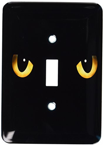 3dRose LLC lsp_128253_1 Spooky Black Cat's Eyes Single Toggle Switch