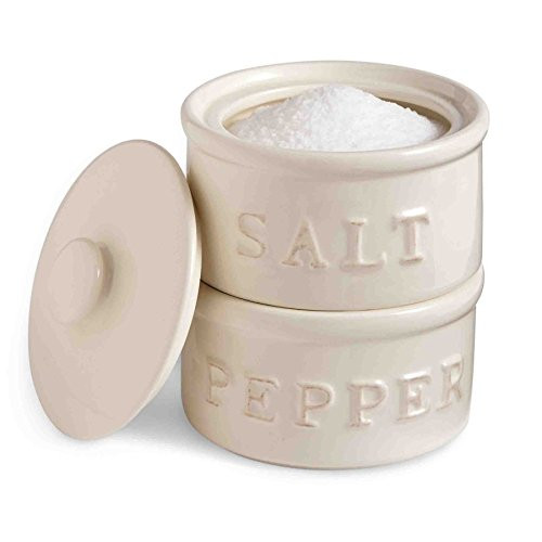 Mud Pie Salt and Pepper Cellar, White