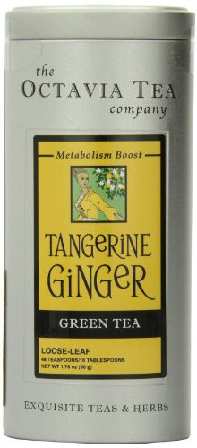 Octavia Tea Tangerine Ginger (Green Tea) Loose Tea, 1.76 Ounce Tin