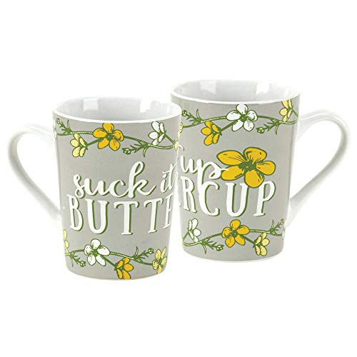 Suck It Up Buttercup White 11 Ounce Ceramic Stoneware Coffee Mug