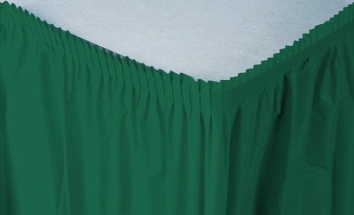 Creative Converting Plastic Table Skirt, 14-Feet, Hunter Green - 743124