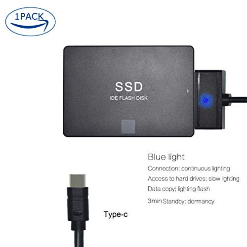 USB Type-C to SATA Adapter - for 2.5 SATA Drives - UASP - External Hard Drive Cable - USB Type C to SATA Adapter (20cm)
