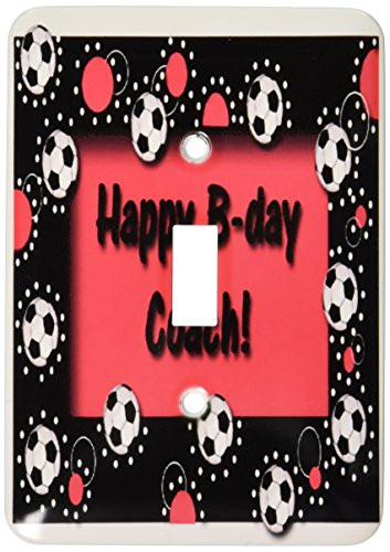 3dRose LLC lsp_20197_1 Thank You Coach Black and Red Single Toggle Switch