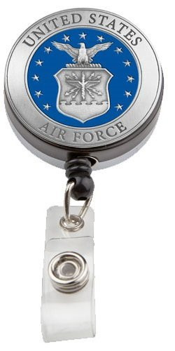 Premium Air Force USAF Pewter Metal Badge Reel Holder