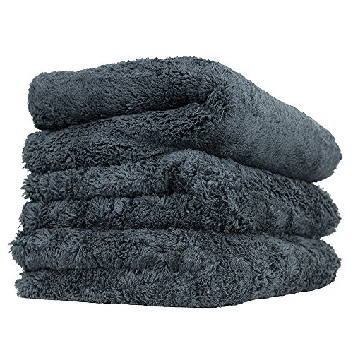 Chemical Guys MIC35703 3 Pack Edgeless Microfiber Towel, Black, 16" x 16" 