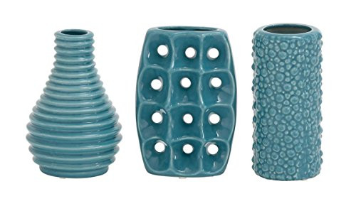 Deco 79 92575 Ceramic Vase 3 Assorted 5"W, 8"H
