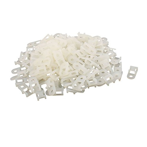 Uxcell a16071400ux0701 20 x 10 mm Cable Tie Mount Wire Saddle Type Plastic Holder 147 Piece White, 0.39" Width, 0.79" Length