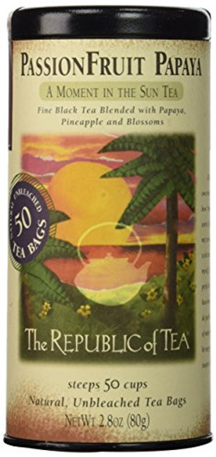 The Republic Of Tea Passionfruit Papaya Black Tea, 50 Tea Bags, Exotic Fruit Gourmet Blend The Republic Of Tea Passionfruit Papaya Black Tea, 50 Tea Bags, Exotic Fruit Gourmet Blend