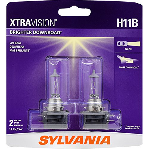 SYLVANIA - H11B XtraVision - High Performance Halogen Headlight Bulb, High Beam, Low Beam and Fog Replacement Bulb (Contains 2 Bulbs) SYLVANIA - H11B XtraVision - High Performance Halogen Headlight Bulb, High Beam, Low Beam and Fog Replacement Bulb (Contains 2 Bulbs)