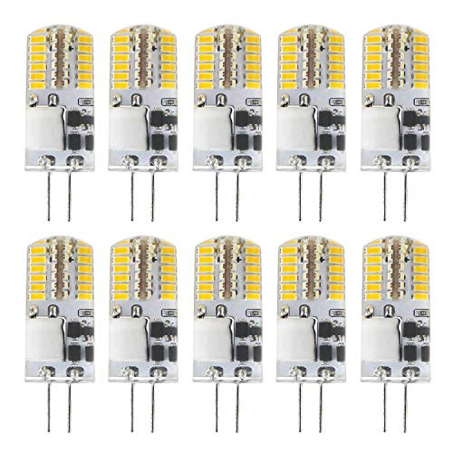 G4 LED Bulbs - Attaljus No Flicker G4 LED Light Bulb, 2.5W, AC/DC 12V, 20W T3 Halogen Bulb Equivalent, 180LM Warm White 3000K G4 Bi Pin Corn Bulbs for RV, Ceiling Fans Lighting (10 Paks)