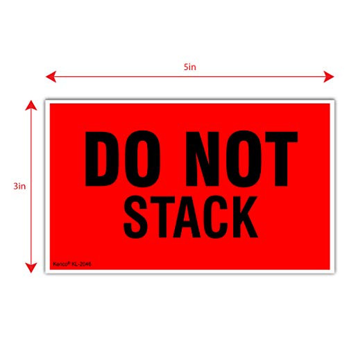 Kenco 3" X 5" Do not Stack Fluorescent Shipping Label Stickers for Shipping and Packing - 500 Adhesive Labels Per Roll