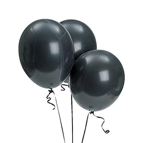 Fun Express 11" Latex Onyx Black Balloons (144 Piece)