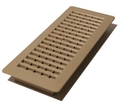 Decor Grates PL412-TA 4-Inch by 12-Inch (Duct opening measurements) Plastic Floor Register, Taupe