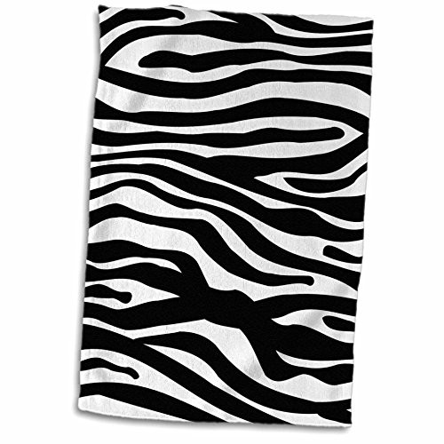 3dRose" Hot Pink and Black Zebra Stripe Pattern Animal Print Collection for Girly Fashionistas Towel 15" x 22"