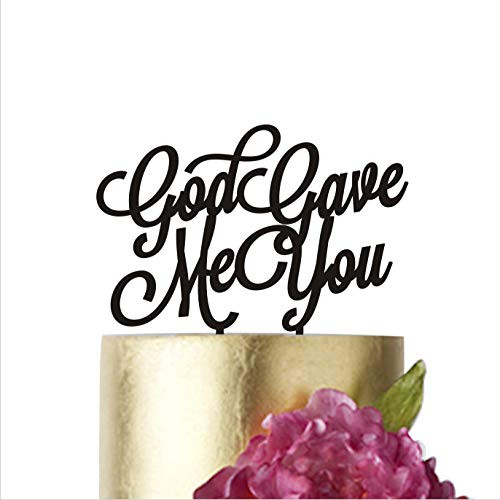 Wedding Cake Toppers, God Gave Me You Cake Topper, Cake Toppers, Cake Topper Wedding, Cake Toppers, Birthday Cake topper, Happy Birthday Cake Topper (width 5", black)