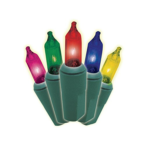 Brite Star 100 Count Mini String to String Christmas Lights, Green Wire, Multicolor