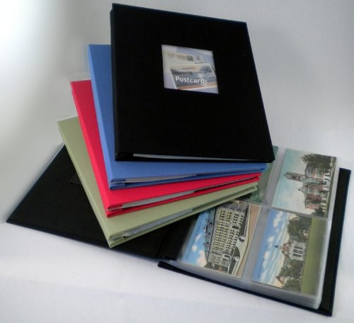 Hobbymaster Postcard Collecting Album, "Fabrique" Linen Style, Pure Black