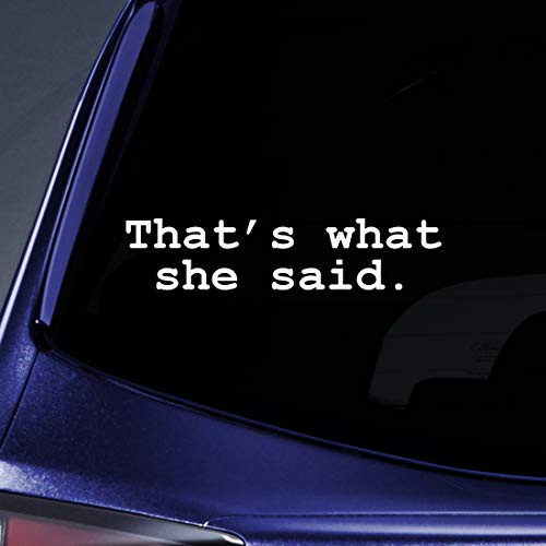Bargain Max Decals - That's What She Said - Office Sticker Decal Notebook Car Laptop 8" (White)