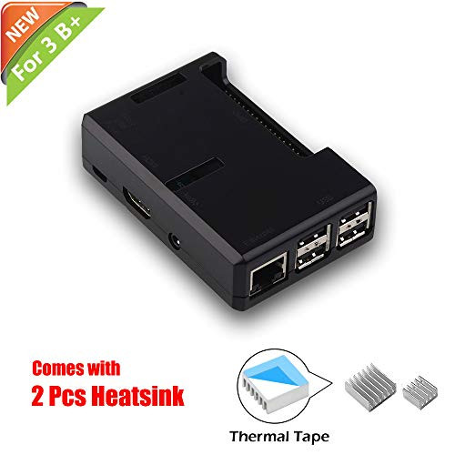 iUniker Raspberry Pi 3 Case, Raspberry Pi 3 Model B+ Transparent Case with Raspberry Pi Heatsink for Raspberry Pi 3B+, 3B, 2B - Access to All Ports (Black)
