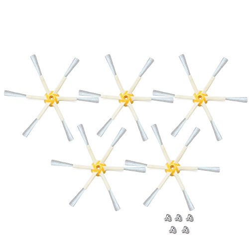 MZY LLC 5 x Side Brush 6-armed & 5 x Screw for iRobot Roomba 500 600 700 Series 530 540 550 560 570 580 650 760 770 780 Vacuum Cleaning Robots MZY LLC 5 x Side Brush 6-armed & 5 x Screw for iRobot Roomba 500 600 700 Series 530 540 550 560 570 580 650 760 770 780 Vacuum Cleaning Robots