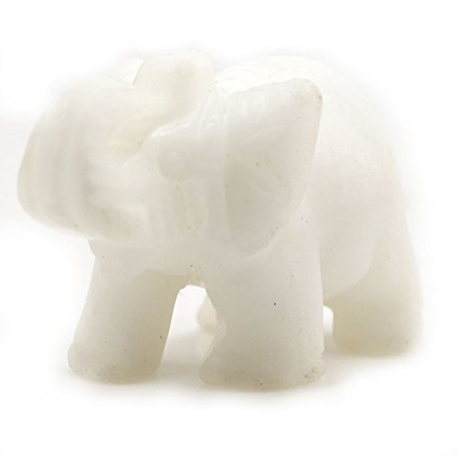 Baixiyan Hand Carved Healing Gemstone Crystals 1.5" Guardian Elephant Figurines Status (White Jade) Baixiyan Hand Carved Healing Gemstone Crystals 1.5" Guardian Elephant Figurines Status (White Jade)