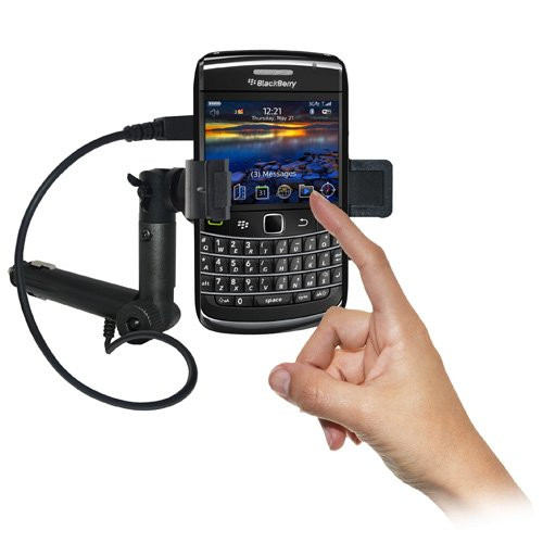 Amzer AMZ93464 Lighter Socket Phone Mount with Charging and Case System for BlackBerry Bold 9700, BlackBerry Bold 9780 - Retail Packaging - Black