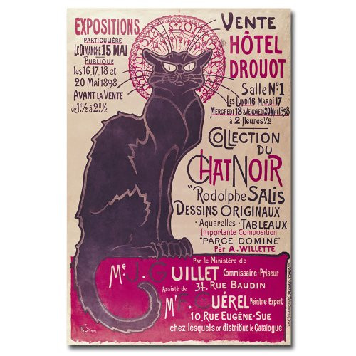 Collection du Chat Noir by Theophile Steinlen, 16x24-Inch Canvas Wall Art