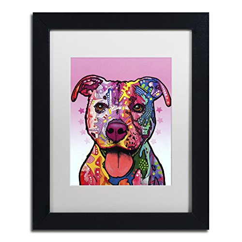 Cherish The Pitbull by Dean Russo, White Matte, Black Frame 11x14-Inch