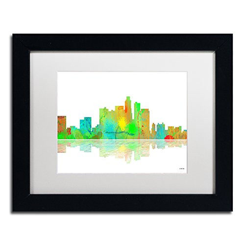 Los Angeles California Skyline by Marlene Watson, White Matte, Black Frame 11x14-Inch Los Angeles California Skyline by Marlene Watson, White Matte, Black Frame 11x14-Inch