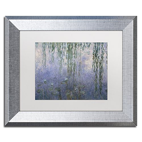 Water Lilies III 1840-1926 by Claude Monet, White Matte, Silver Frame 11x14-Inch