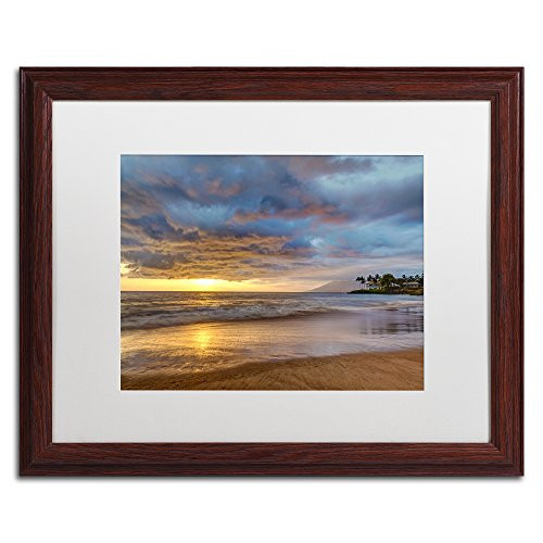 Secret Beach Sunset by Pierre Leclerc, White Matte, Wood Frame, 16x20" Secret Beach Sunset by Pierre Leclerc, White Matte, Wood Frame, 16x20"
