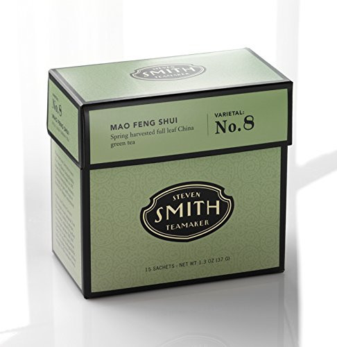 Smith Teamaker Mao Feng Shui Blend No. 8 (Full Leaf Green Tea), 1.3 oz, 15 Bags
