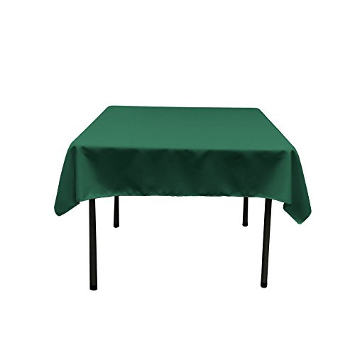 LA Linen Polyester Poplin Square Tablecloth, 52" x 52", Teal