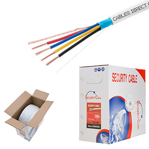 Cables Direct Online, Bulk 22/4 Shielded Alarm Control Cable Solid Conductor 500ft Fire/Security Burglar Station Wire (Shielded (FTP), 22/4, Solid, 500ft)
