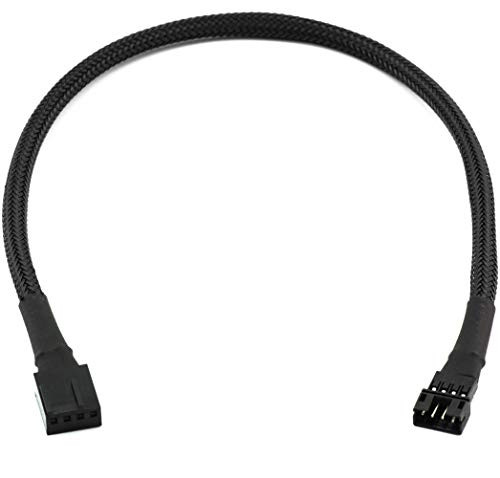 CRJ Male Mini 4-Pin GPU Fan to Female 4-Pin PWM All Black Sleeved Adapter Cable