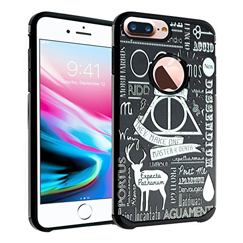 iPhone 7 Plus Case, DURARMOR Harry Potter Spells Dual Layer Hybrid ShockProof Ultra Slim Fit Armor Air Cushion Defender Protector Cover for iPhone 7 Plus Harry Potter Spells