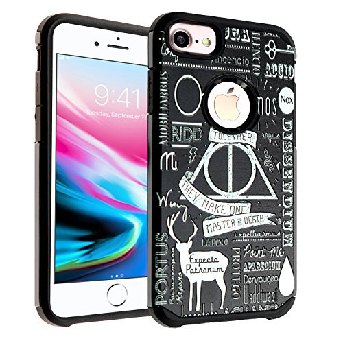iPhone 6s Plus Case, DURARMOR Harry Potter Spells Dual Layer Hybrid ShockProof Ultra Slim Fit Armor Air Cushion Defender Protector Cover for iPhone 6s Plus / 6 Plus Harry Potter Spells