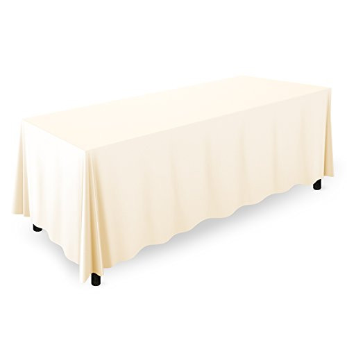 Mill & Thread - 90" x 156" Premium Tablecloth for Wedding / Banquet / Restaurant - Rectangular Polyester Fabric Table Cloth - Ivory
