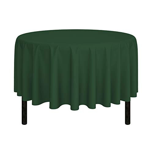 Mill & Thread - 90" Round Premium Tablecloth for Wedding / Banquet / Restaurant - Polyester Fabric Table Cloth - Hunter Green