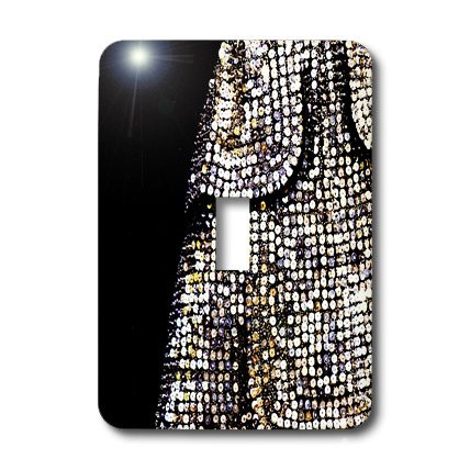 3dRose LLC lsp_119734_1 Trendy Glitter On Black Single Toggle Switch