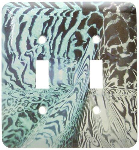 3dRose LLC lsp_60557_2 Turquoise N Black Zebra Melt Double Toggle Switch