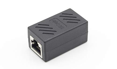 ZYAMY 1PC Black RJ45 Coupler in-Line Coupler Network LAN Connector Extender Adapter Ethernet Cable Join Extension Converter Female to Female Ethernet RJ45 Connector