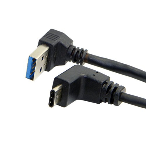CY USB 3.1 Typc C USB-C Reversible Angled to 90 Degree Up Angled A Male Data Cable for MacBook & Tablet & Phone 100cm