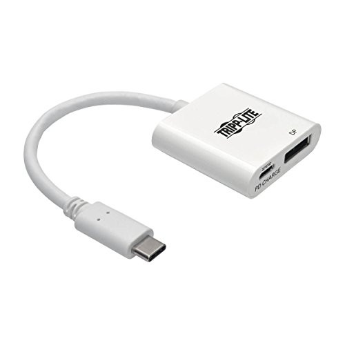 Tripp Lite USB C to DisplayPort Video Adapter Converter with USB-C PD Charging Port, Thunderbolt 3 Compatible, USB Type C to DP, USB Type-C, 6" (U444-06N-DP-C)
